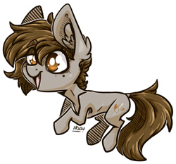 Size: 926x863 | Tagged: safe, artist:lrusu, imported from derpibooru, oc, oc:stitched laces, earth pony, pony, chibi, floating, freckles, simple background, white background