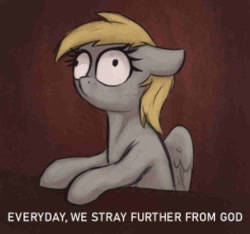 Size: 1168x1092 | Tagged: safe, artist:t72b, imported from derpibooru, derpy hooves, pegasus, pony, every day we stray further from god's light, female, mare, meme, needs more jpeg, ponified, ponified meme, solo