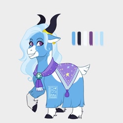 Size: 1280x1280 | Tagged: safe, artist:llamapyjmas, imported from derpibooru, trixie, yak, alternate universe, gray background, simple background, solo, species swap, yakified