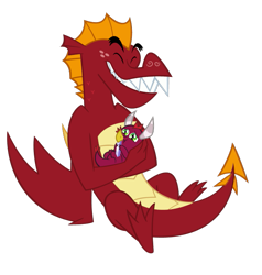 Size: 641x672 | Tagged: safe, artist:queencold, imported from derpibooru, baby cinder, garble, dragon, baby, baby dragon, cute, daaaaaaaaaaaw, dragoness, duo, eyes closed, female, gardorable, gem, male, simple background, transparent background