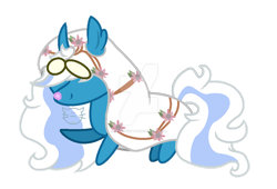 Size: 1024x696 | Tagged: safe, artist:craftycitty, imported from derpibooru, oc, oc only, oc:fleurbelle, alicorn, ghost, pony, undead, alicorn oc, deviantart watermark, ear fluff, female, horn, mare, obtrusive watermark, simple background, solo, transparent background, watermark, wings