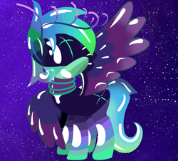 Size: 1197x1080 | Tagged: safe, artist:blaze anani, derpibooru exclusive, imported from derpibooru, oc, oc only, oc:borealis, antlers, aonani, space background, star field background