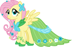 Size: 4608x3000 | Tagged: safe, artist:cloudy glow, artist:cloudyglow, imported from derpibooru, fluttershy, pegasus, pony, the best night ever, clothes, cute, dress, gala dress, shyabetes, simple background, solo, transparent background, vector