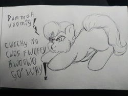 Size: 4160x3120 | Tagged: safe, artist:munstafoal, imported from derpibooru, earth pony, fluffy pony, pony, face down ass up, fluffy, pencil drawing, solo, traditional art