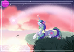 Size: 2935x2052 | Tagged: safe, artist:naezithania, imported from derpibooru, oc, oc only, oc:calliope, pony, unicorn, background, complex background, female, mare, scenery, solo