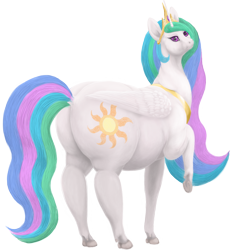 Size: 1500x1596 | Tagged: safe, artist:soobel, imported from derpibooru, princess celestia, alicorn, pony, butt, chubby, chubbylestia, fat, female, mare, not salmon, simple background, solo, sunbutt, the ass was fat, thicc ass, transparent background, wat