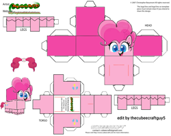 Size: 2979x2354 | Tagged: safe, imported from derpibooru, pinkie pie, pony, my little pony: pony life, craft, cubeecraft, g4.5, paper, papercraft, printable