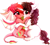 Size: 3461x3100 | Tagged: safe, artist:1fresita, artist:krissstudios, imported from derpibooru, oc, oc only, dracony, dragon, hybrid, pony, chibi, shipping, simple background, white background