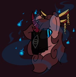 Size: 2329x2337 | Tagged: safe, artist:aripegio del mandolino, oc, oc only, oc:aripegio del mandolino, kirin, bust, female, horn, mare, portrait, slit eyes, solo, veil