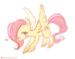 Size: 900x710 | Tagged: safe, artist:next-lvl, imported from derpibooru, fluttershy, pegasus, pony, female, heart, mare, simple background, solo, spread wings, white background, wings