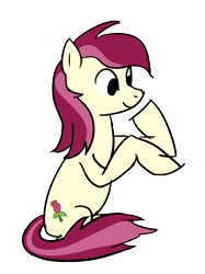 Size: 1612x2152 | Tagged: safe, artist:rasmustom, imported from derpibooru, roseluck, pony, female, simple background, sitting, smiling, solo, transparent background