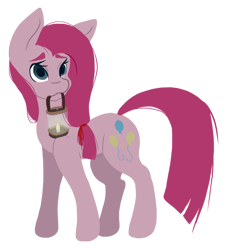 Size: 1280x1410 | Tagged: safe, artist:mscolorsplash, imported from derpibooru, pinkie pie, earth pony, pony, female, lantern, lineless, mare, mouth hold, pinkamena diane pie, simple background, solo, transparent background