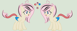 Size: 3811x1573 | Tagged: safe, artist:lominicinfinity, imported from derpibooru, oc, oc only, oc:flutter chaos, hybrid, interspecies offspring, offspring, parent:discord, parent:fluttershy, parents:discoshy, reference sheet, simple background, solo