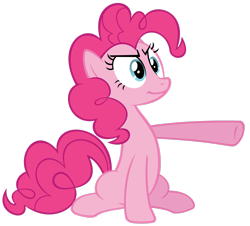 Size: 2573x2330 | Tagged: safe, artist:itsjustred, imported from derpibooru, pinkie pie, earth pony, pony, female, mare, pointing, simple background, solo, transparent background, vector