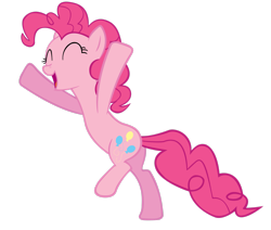 Size: 2659x2255 | Tagged: safe, artist:gecko-7, imported from derpibooru, pinkie pie, earth pony, pony, eyes closed, female, hooves in air, mare, open mouth, simple background, solo, transparent background, vector