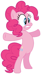 Size: 1835x3267 | Tagged: safe, artist:floppychiptunes, imported from derpibooru, pinkie pie, earth pony, pony, bipedal, female, mare, simple background, solo, t pose, transparent background, vector