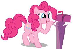 Size: 2992x2004 | Tagged: safe, artist:abydos91, imported from derpibooru, pinkie pie, earth pony, pony, wonderbolts academy, female, happy, mailbox, mare, simple background, solo, transparent background, vector