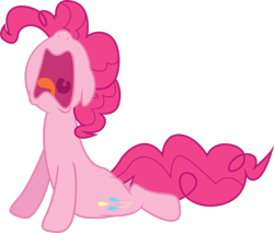 Size: 2651x2262 | Tagged: safe, artist:shadyhorseman, imported from derpibooru, pinkie pie, earth pony, pony, too many pinkie pies, female, mare, nose in the air, open mouth, simple background, solo, tongue out, transparent background, uvula, vector, volumetric mouth, wailing
