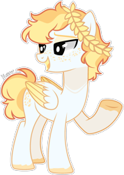 Size: 1698x2382 | Tagged: safe, artist:kurosawakuro, imported from derpibooru, oc, oc only, pegasus, pony, base used, laurel wreath, male, simple background, solo, stallion, transparent background, two toned wings, wings