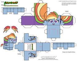 Size: 2979x2354 | Tagged: safe, artist:grapefruitface1, imported from derpibooru, rainbow dash, pegasus, pony, my little pony: pony life, craft, cubeecraft, g4.5, papercraft, printable, solo