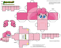 Size: 2979x2354 | Tagged: safe, artist:grapefruitface1, imported from derpibooru, pinkie pie, pony, my little pony: pony life, craft, cubeecraft, g4.5, papercraft, printable, solo