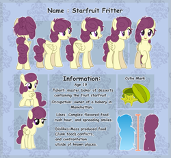 Size: 709x656 | Tagged: safe, artist:toaster21648, imported from derpibooru, oc, oc:starfruit fritter, pegasus, pony, commission, female, mare, reference sheet, ych result