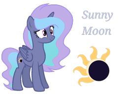 Size: 910x713 | Tagged: safe, artist:stellamoonshine, artist:stellamoonshineyt, imported from derpibooru, oc, oc only, oc:sunny moon, alicorn, pony, female, magical lesbian spawn, mare, offspring, parent:princess celestia, parent:princess luna, parents:princest, product of incest, simple background, solo, transparent background