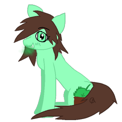 Size: 500x500 | Tagged: safe, artist:gotharts, derpibooru exclusive, imported from derpibooru, oc, oc only, oc:mintdip, earth pony, pony, derpibooru community collaboration, 2021 community collab, female, simple background, sitting, solo, transparent background