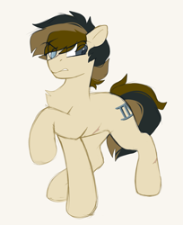 Size: 1251x1530 | Tagged: safe, artist:crimmharmony, imported from derpibooru, oc, oc only, oc:115, earth pony, angry, heterochromia, male, scar, solo, standing