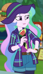 Size: 337x585 | Tagged: safe, imported from derpibooru, screencap, princess celestia, equestria girls, equestria girls series, the road less scheduled, spoiler:eqg series (season 2), cropped, food, principal celestia, solo, sushi