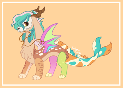 Size: 2882x2080 | Tagged: safe, artist:sakurainu2715, imported from derpibooru, oc, oc:marlin angel, draconequus, hybrid, interspecies offspring, male, offspring, parent:discord, parent:fluttershy, parents:discoshy, solo