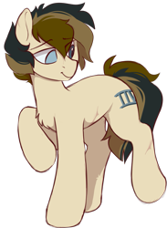 Size: 933x1275 | Tagged: safe, artist:crimmharmony, imported from derpibooru, oc, oc only, oc:115, earth pony, heterochromia, male, simple background, solo, transparent background