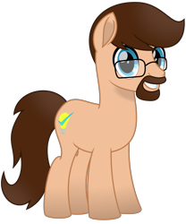 Size: 1900x2281 | Tagged: safe, artist:kuren247, imported from derpibooru, oc, oc:kuren, earth pony, pony, derpibooru community collaboration, 2021 community collab, facial hair, glasses, male, movie accurate, ponysona, simple background, solo, transparent background