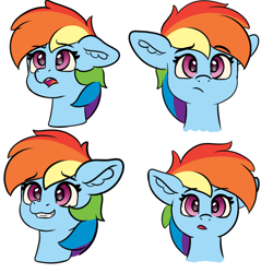 Size: 4000x4000 | Tagged: safe, imported from derpibooru, rainbow dash, pegasus, pony, bust, colored, cute, ear fluff, female, flat colors, looking at you, mare, simple background, sketch, solo, white background