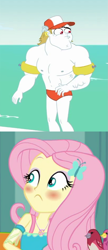 Size: 507x1171 | Tagged: safe, imported from derpibooru, bulk biceps, fluttershy, equestria girls, equestria girls series, clothes, female, flutterbulk, male, shipping, shipping domino, straight, swimsuit
