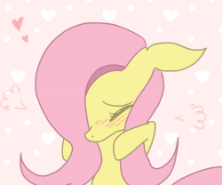 Size: 1878x1563 | Tagged: safe, artist:pikachu0205, imported from derpibooru, fluttershy, pony, animated, blushing, bust, covering, cute, emanata, eyes closed, female, floppy ears, flustered, frame by frame, gif, hair over one eye, heart, mare, shy, shyabetes, solo, squigglevision