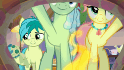 Size: 1296x735 | Tagged: safe, imported from derpibooru, screencap, beachcomber (g4), coral currents, high tide (g4), sandbar, earth pony, pony, the hearth's warming club, animated, gif, male