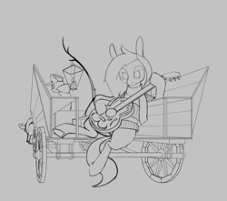 Size: 1339x1182 | Tagged: safe, artist:arzt-korkenzieher, imported from derpibooru, oc, oc only, clothes, guitar, musical instrument, sketch