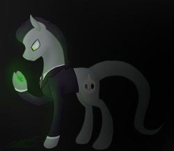 Size: 1150x1000 | Tagged: safe, artist:crystalcontemplator, imported from derpibooru, earth pony, pony, black background, clothes, hoof hold, leonine tail, necktie, ponified, simple background, star vs the forces of evil, suit