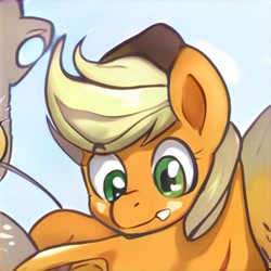 Size: 1024x1024 | Tagged: safe, artist:thisponydoesnotexist, imported from derpibooru, pony, looking down, neural network, neural network abomination, not applejack