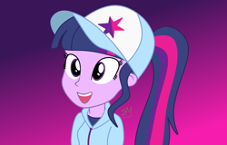 Size: 4680x3000 | Tagged: safe, imported from derpibooru, sci-twi, twilight sparkle, equestria girls, cap, clothes, hat, jacket, missing accessory, ponytail, solo