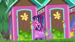 Size: 1920x1080 | Tagged: safe, imported from derpibooru, screencap, sci-twi, spike, spike the regular dog, twilight sparkle, dog, equestria girls, equestria girls series, the road less scheduled, spoiler:eqg series (season 2)