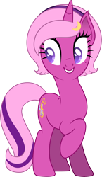 Size: 4330x7471 | Tagged: safe, artist:illumnious, imported from derpibooru, oc, oc:flares midnight, pony, unicorn, derpibooru community collaboration, 2021 community collab, looking down, moon, not cheerilee, smiling, solo, vector