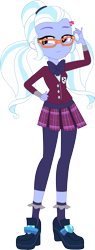 Size: 2573x6765 | Tagged: safe, artist:marcorois, imported from derpibooru, sugarcoat, equestria girls, friendship games, absurd resolution, clothes, crystal prep academy uniform, female, necktie, school uniform, simple background, solo, sunglasses, transparent background, vector