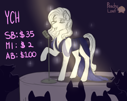 Size: 2500x2000 | Tagged: safe, artist:peachyloaf, imported from derpibooru, advertisement, commission, singer, sparkles, ych example, your character here