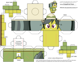 Size: 2979x2354 | Tagged: safe, artist:grapefruitface1, imported from derpibooru, daring do, equestria girls, craft, cubeecraft, hat, papercraft, printable, solo