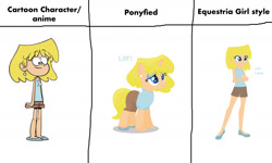 Size: 2135x1280 | Tagged: artist needed, safe, imported from derpibooru, human, pony, unicorn, equestria girls, equestria girls-ified, example, lori loud, ponified, style challenge, style emulation, template, the loud house