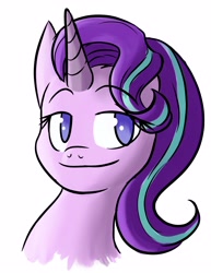 Size: 2856x3705 | Tagged: safe, artist:wyviryn, imported from derpibooru, starlight glimmer, pony, unicorn, bust, portrait, smiling, solo