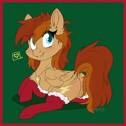 Size: 2000x2000 | Tagged: safe, artist:dreamy, artist:littledreamycat, imported from derpibooru, oc, oc:thunder twirl, pegasus, chibi, christmas, clothes, cute, female, holiday, mare, patreon, patreon reward, socks, stockings, thigh highs