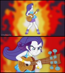 Size: 1920x2174 | Tagged: safe, artist:limedazzle, imported from derpibooru, rarity, equestria girls, honest apple, equestria girls interpretation, guitarity, scene interpretation, solo